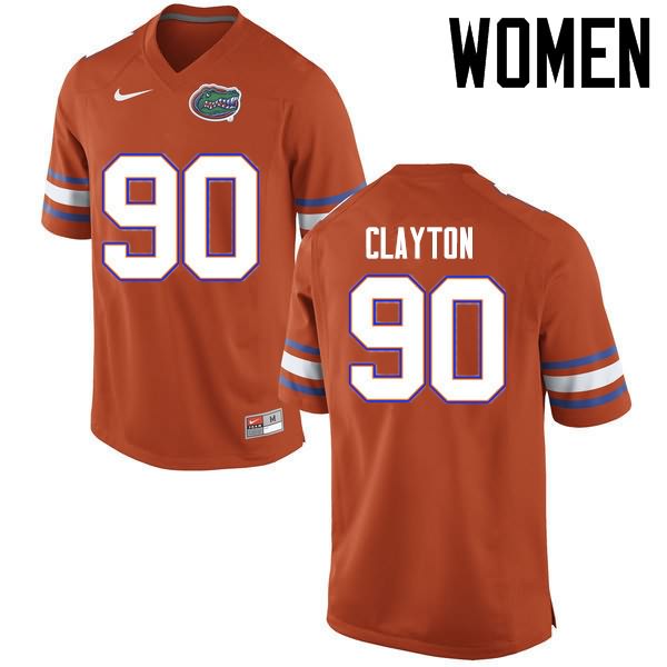 NCAA Florida Gators Antonneous Clayton Women's #90 Nike Orange Stitched Authentic College Football Jersey KJC8264VB